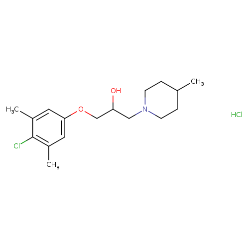 1-(4-chloro-3,5-dimethylphenoxy)-3-(4-methylpiperidin-1-yl)propan-2-ol hydrochloride