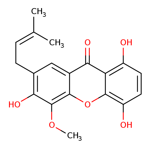 9H-Xanthen-9-one, 1,4,6-trihydroxy-5-methoxy-7-(3-methyl-2-buten-1-yl)-