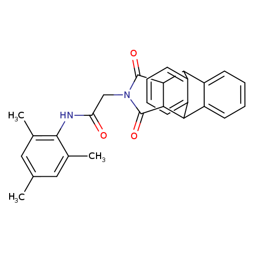 2-{16,18-dioxo-17-azapentacyclo[6.6.5.0^{2,7}.0^{9,14}.0^{15,19}]nonadeca-2,4,6,9(14),10,12-hexaen-17-yl}-N-(2,4,6-trimethylphenyl)acetamide