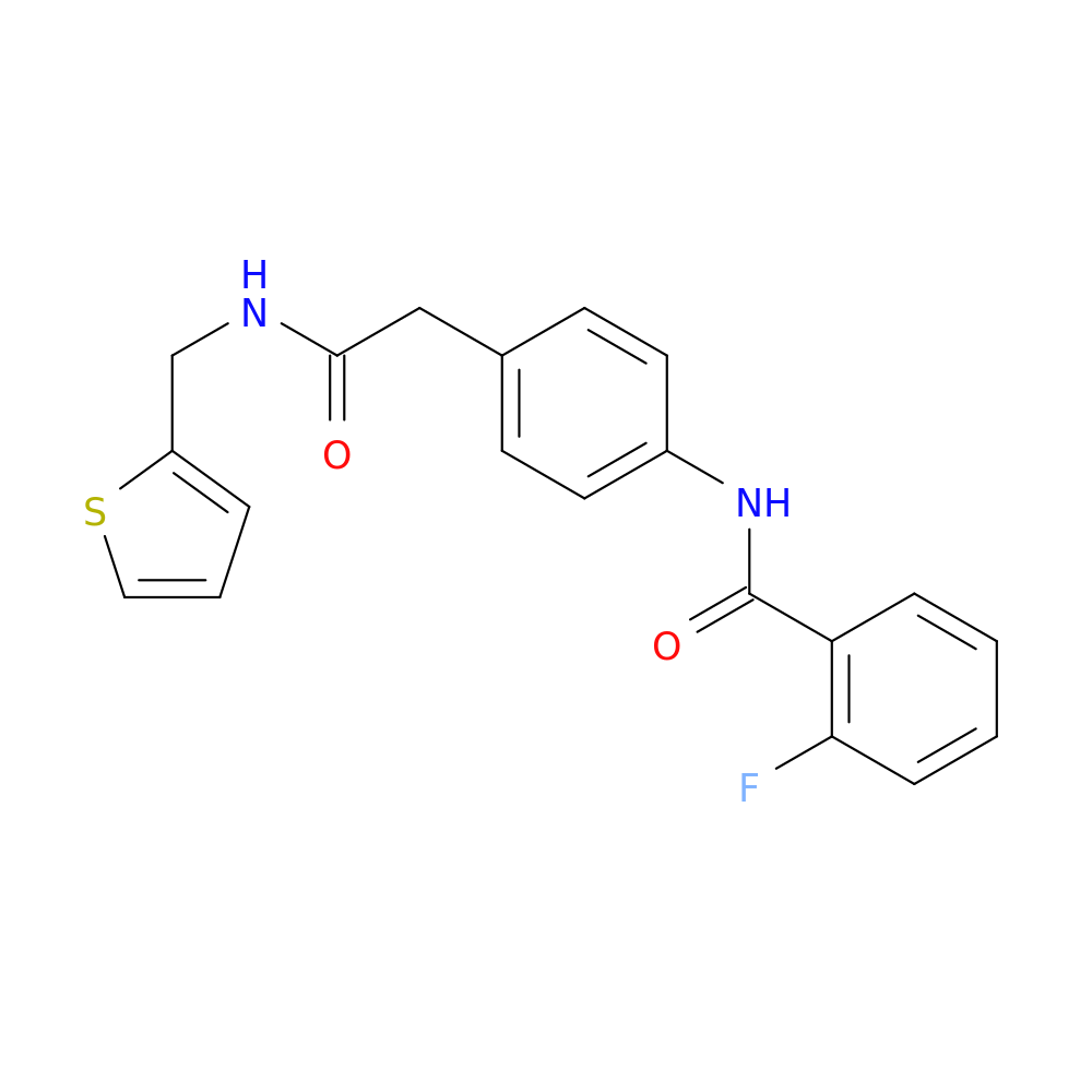 2-fluoro-N-[4-({[(thiophen-2-yl)methyl]carbamoyl}methyl)phenyl]benzamide