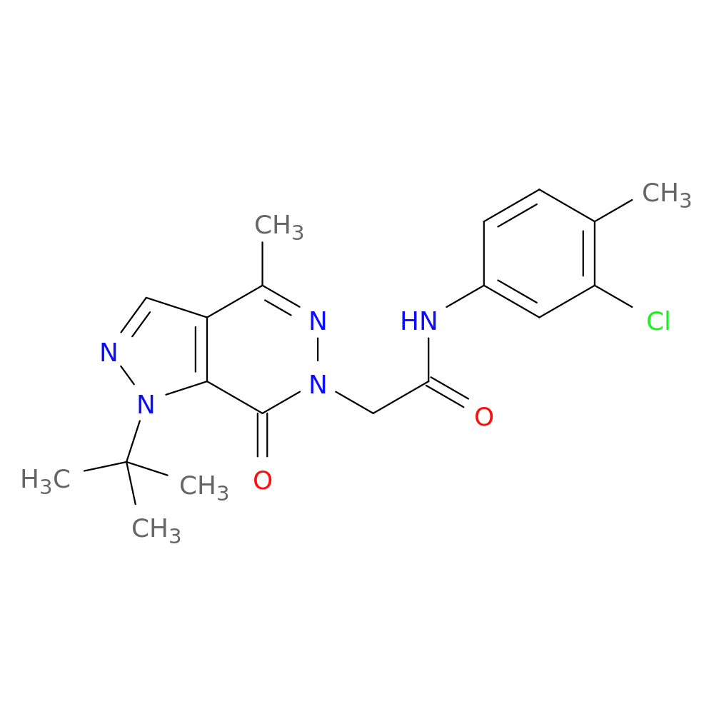 2-{1-tert-butyl-4-methyl-7-oxo-1H,6H,7H-pyrazolo[3,4-d]pyridazin-6-yl}-N-(3-chloro-4-methylphenyl)acetamide