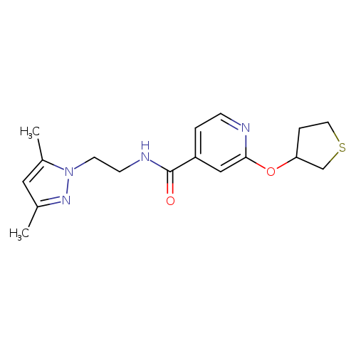 N-[2-(3,5-dimethyl-1H-pyrazol-1-yl)ethyl]-2-(thiolan-3-yloxy)pyridine-4-carboxamide