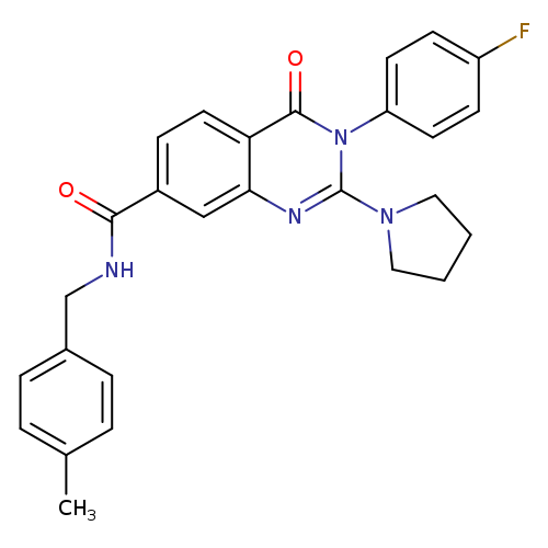3-(4-fluorophenyl)-N-[(4-methylphenyl)methyl]-4-oxo-2-(pyrrolidin-1-yl)-3,4-dihydroquinazoline-7-carboxamide