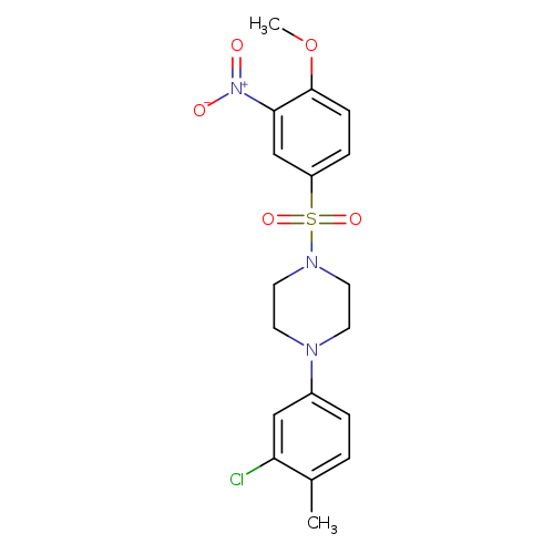 1-(3-chloro-4-methylphenyl)-4-(4-methoxy-3-nitrobenzenesulfonyl)piperazine