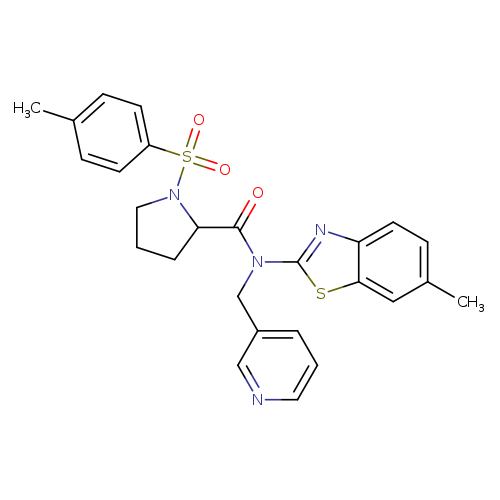 N-(6-methyl-1,3-benzothiazol-2-yl)-1-(4-methylbenzenesulfonyl)-N-[(pyridin-3-yl)methyl]pyrrolidine-2-carboxamide