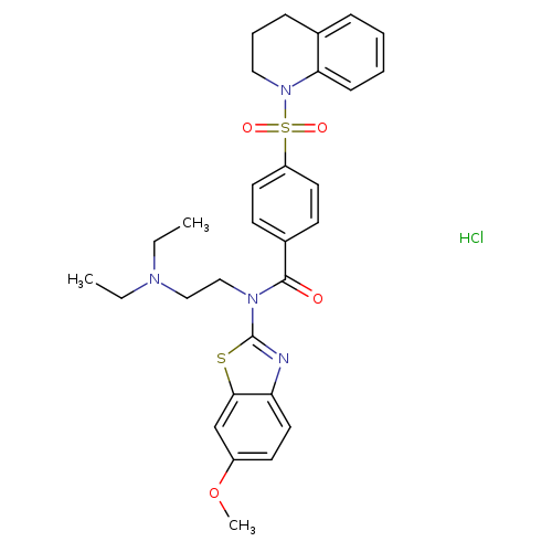 N-[2-(diethylamino)ethyl]-N-(6-methoxy-1,3-benzothiazol-2-yl)-4-(1,2,3,4-tetrahydroquinoline-1-sulfonyl)benzamide hydrochloride