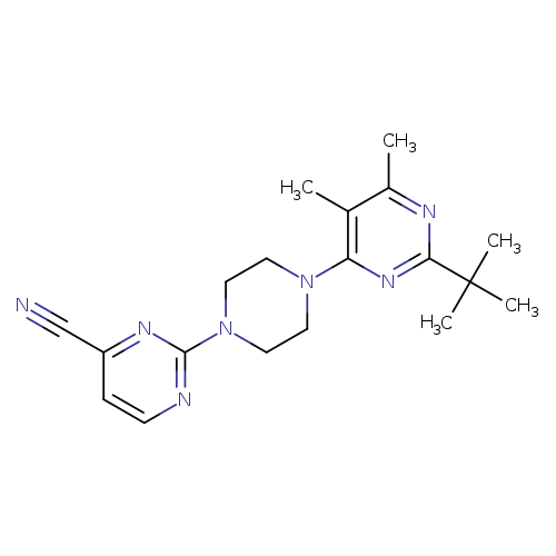 2-[4-(2-tert-butyl-5,6-dimethylpyrimidin-4-yl)piperazin-1-yl]pyrimidine-4-carbonitrile