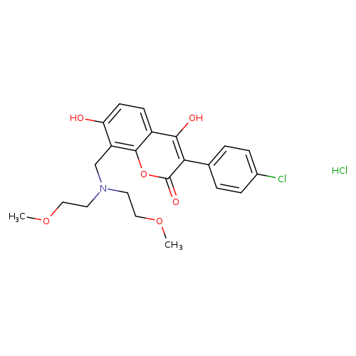 8-{[bis(2-methoxyethyl)amino]methyl}-3-(4-chlorophenyl)-4,7-dihydroxy-2H-chromen-2-one hydrochloride