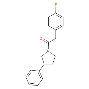 2-(4-fluorophenyl)-1-(3-phenylpyrrolidin-1-yl)ethan-1-one