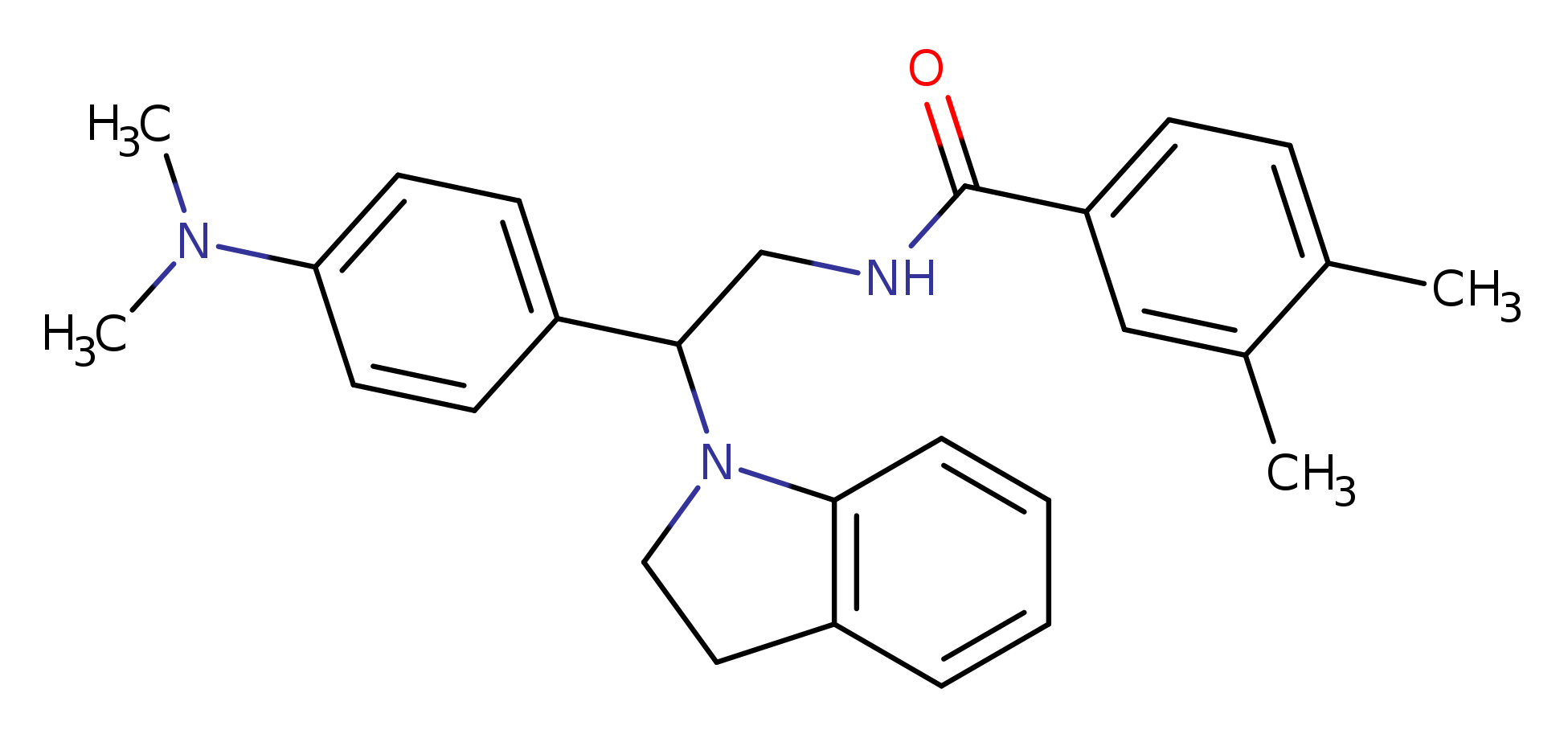 N-[2-(2,3-dihydro-1H-indol-1-yl)-2-[4-(dimethylamino)phenyl]ethyl]-3,4-dimethylbenzamide