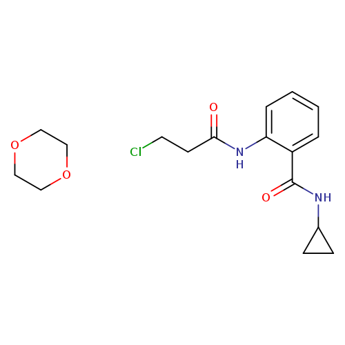 1,4-dioxane, 2-(3-chloropropanamido)-N-cyclopropylbenzamide