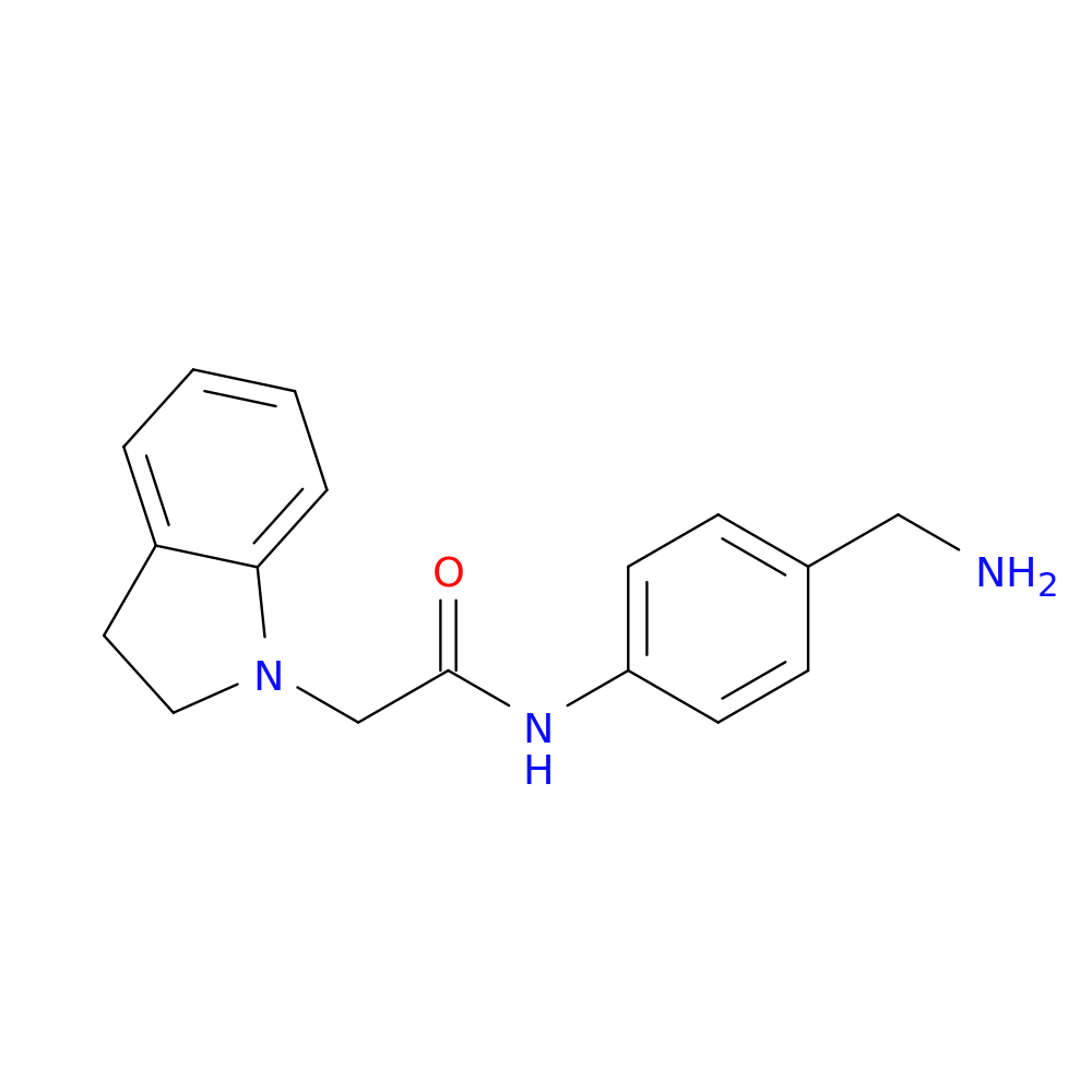 N-[4-(aminomethyl)phenyl]-2-(2,3-dihydro-1H-indol-1-yl)acetamide