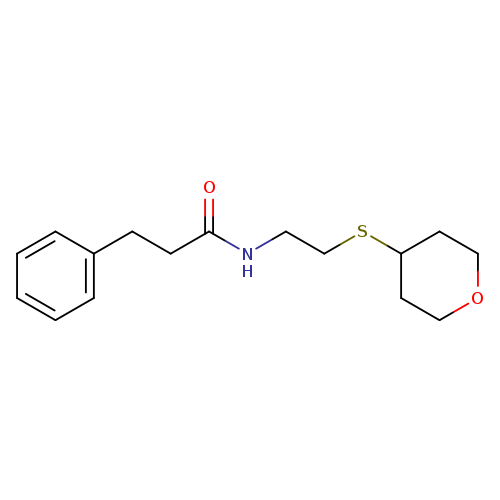 N-[2-(oxan-4-ylsulfanyl)ethyl]-3-phenylpropanamide