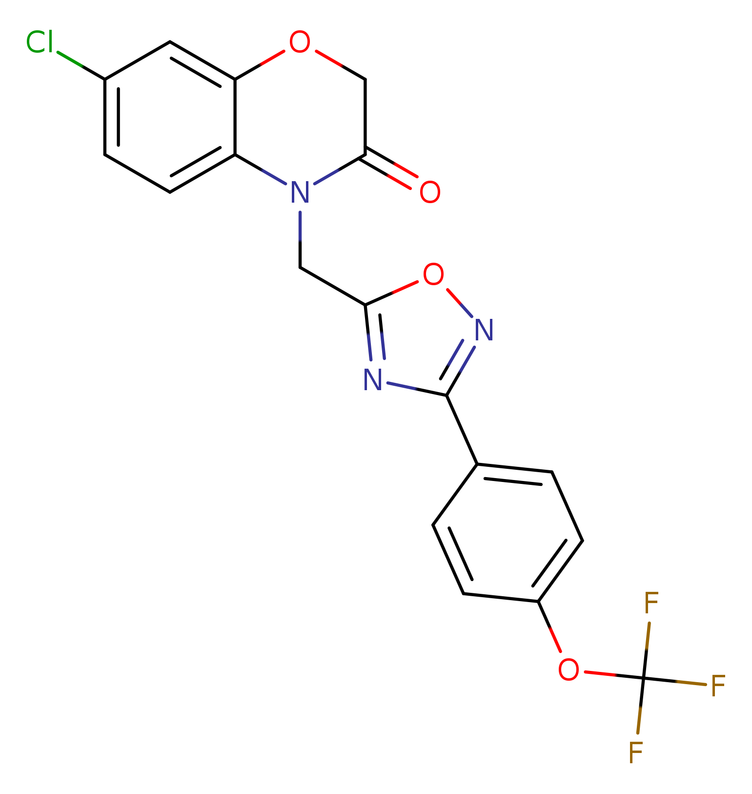 7-chloro-4-({3-[4-(trifluoromethoxy)phenyl]-1,2,4-oxadiazol-5-yl}methyl)-3,4-dihydro-2H-1,4-benzoxazin-3-one