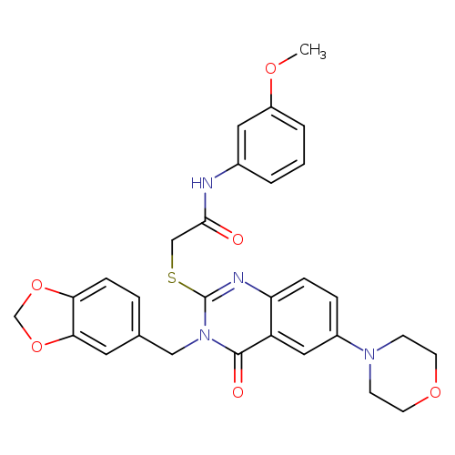 2-({3-[(2H-1,3-benzodioxol-5-yl)methyl]-6-(morpholin-4-yl)-4-oxo-3,4-dihydroquinazolin-2-yl}sulfanyl)-N-(3-methoxyphenyl)acetamide