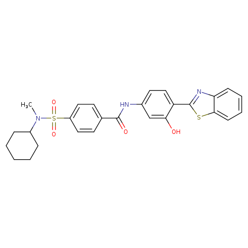 N-[4-(1,3-benzothiazol-2-yl)-3-hydroxyphenyl]-4-[cyclohexyl(methyl)sulfamoyl]benzamide