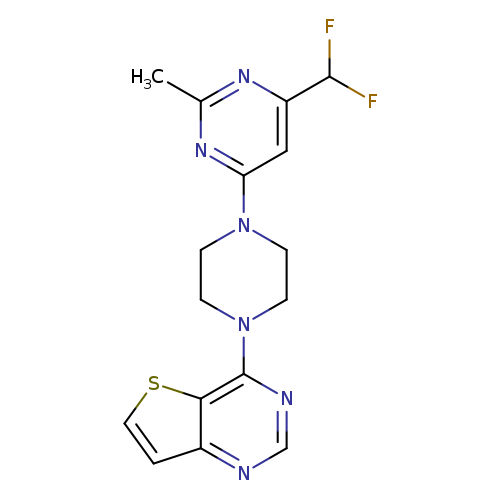 4-(difluoromethyl)-2-methyl-6-(4-{thieno[3,2-d]pyrimidin-4-yl}piperazin-1-yl)pyrimidine