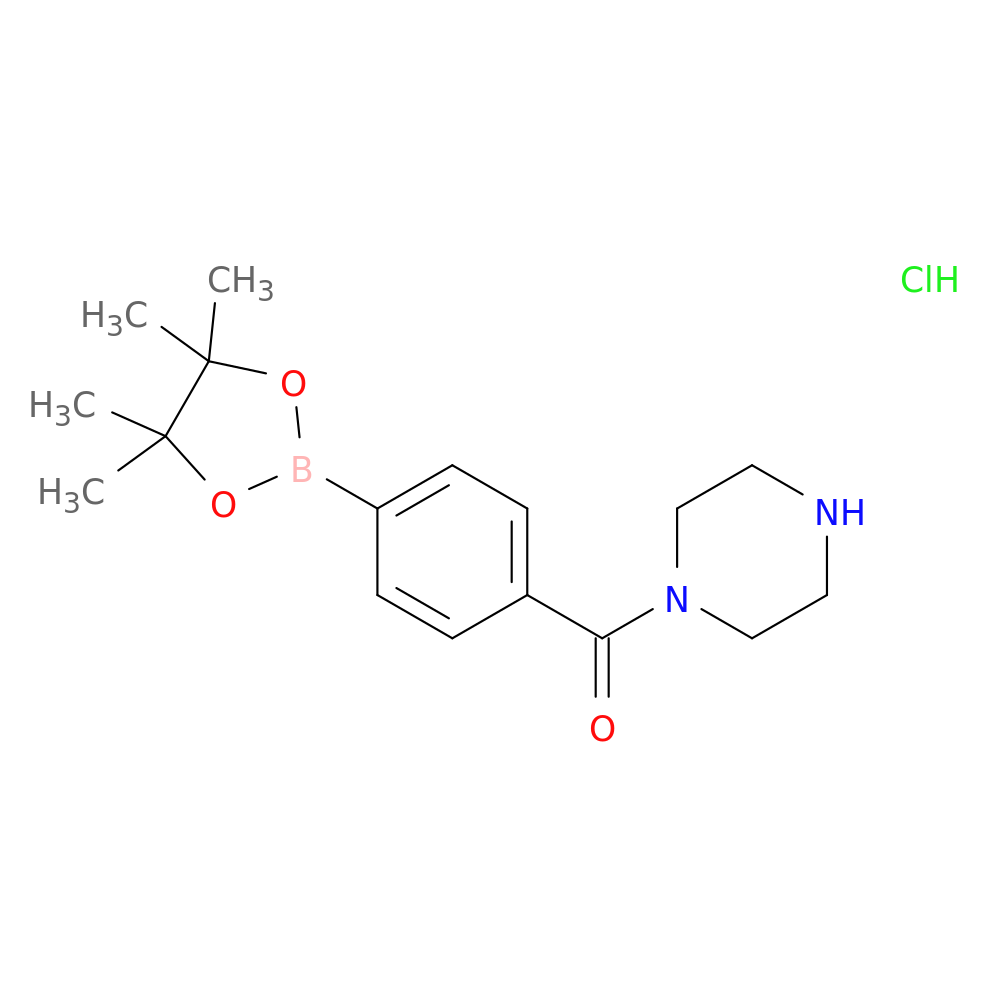 Piperazin-1-yl(4-(4,4,5,5-tetramethyl-1,3,2-dioxaborolan-2-yl)phenyl)methanone hydrochloride