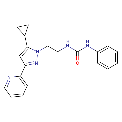 3-{2-[5-cyclopropyl-3-(pyridin-2-yl)-1H-pyrazol-1-yl]ethyl}-1-phenylurea