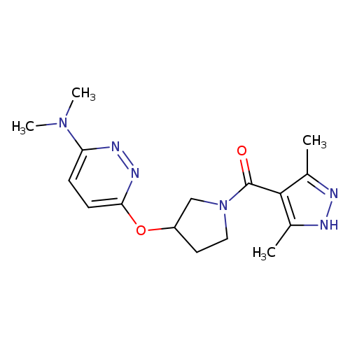 6-{[1-(3,5-dimethyl-1H-pyrazole-4-carbonyl)pyrrolidin-3-yl]oxy}-N,N-dimethylpyridazin-3-amine
