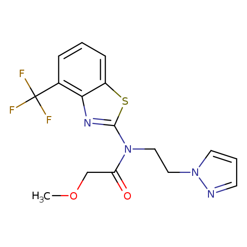2-methoxy-N-[2-(1H-pyrazol-1-yl)ethyl]-N-[4-(trifluoromethyl)-1,3-benzothiazol-2-yl]acetamide