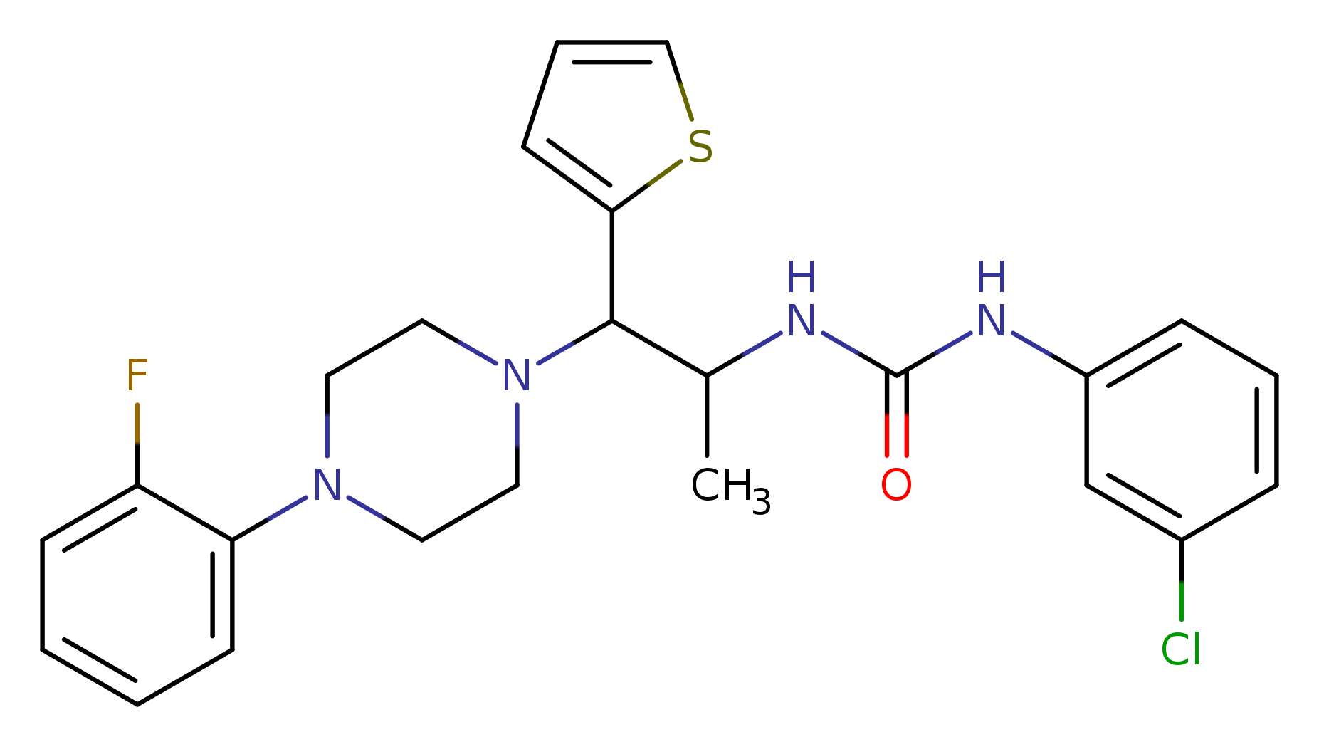 1-(3-chlorophenyl)-3-{1-[4-(2-fluorophenyl)piperazin-1-yl]-1-(thiophen-2-yl)propan-2-yl}urea