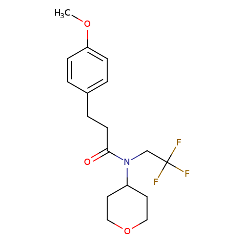 3-(4-methoxyphenyl)-N-(oxan-4-yl)-N-(2,2,2-trifluoroethyl)propanamide
