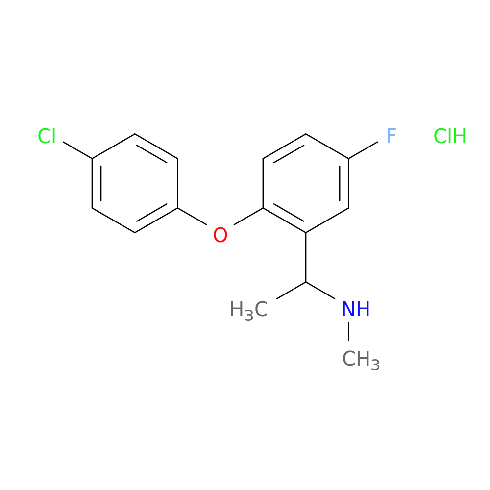 {1-[2-(4-chlorophenoxy)-5-fluorophenyl]ethyl}(methyl)amine hydrochloride