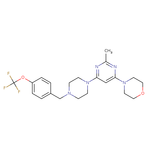 4-[2-methyl-6-(4-{[4-(trifluoromethoxy)phenyl]methyl}piperazin-1-yl)pyrimidin-4-yl]morpholine