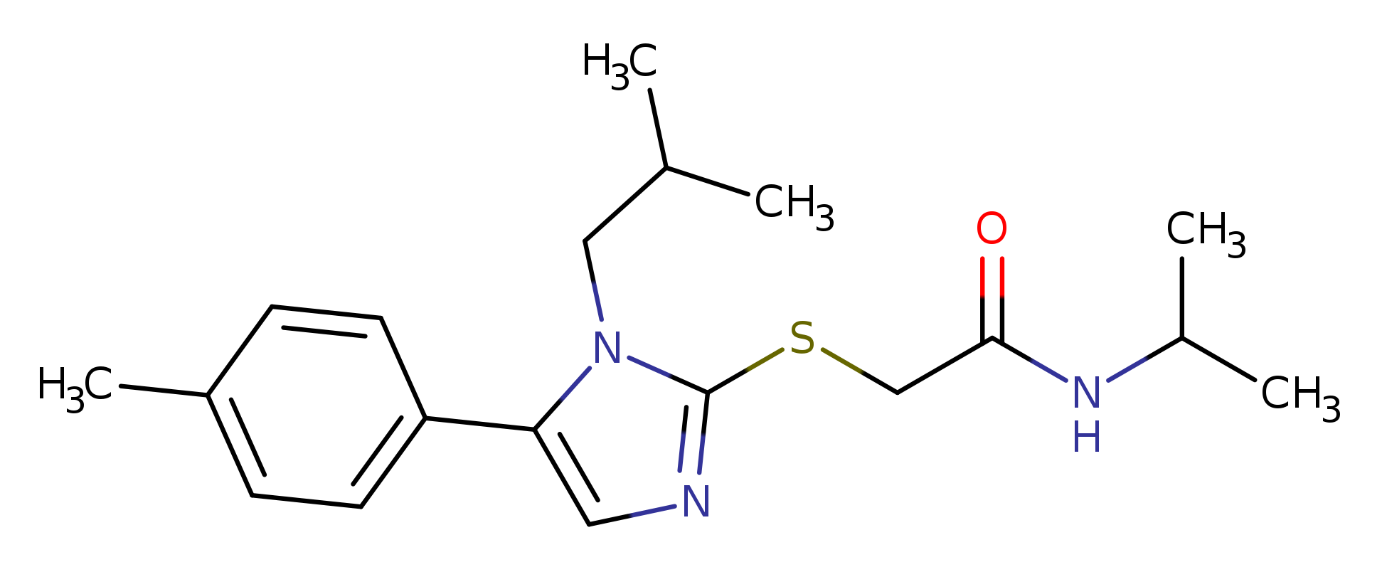2-{[5-(4-methylphenyl)-1-(2-methylpropyl)-1H-imidazol-2-yl]sulfanyl}-N-(propan-2-yl)acetamide
