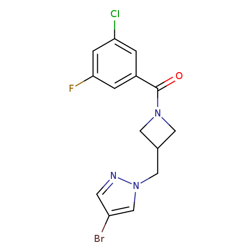 4-bromo-1-{[1-(3-chloro-5-fluorobenzoyl)azetidin-3-yl]methyl}-1H-pyrazole
