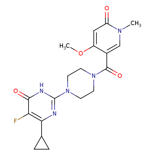 6-cyclopropyl-5-fluoro-2-[4-(4-methoxy-1-methyl-6-oxo-1,6-dihydropyridine-3-carbonyl)piperazin-1-yl]-3,4-dihydropyrimidin-4-one