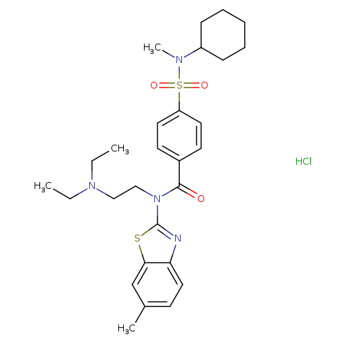 4-[cyclohexyl(methyl)sulfamoyl]-N-[2-(diethylamino)ethyl]-N-(6-methyl-1,3-benzothiazol-2-yl)benzamide hydrochloride