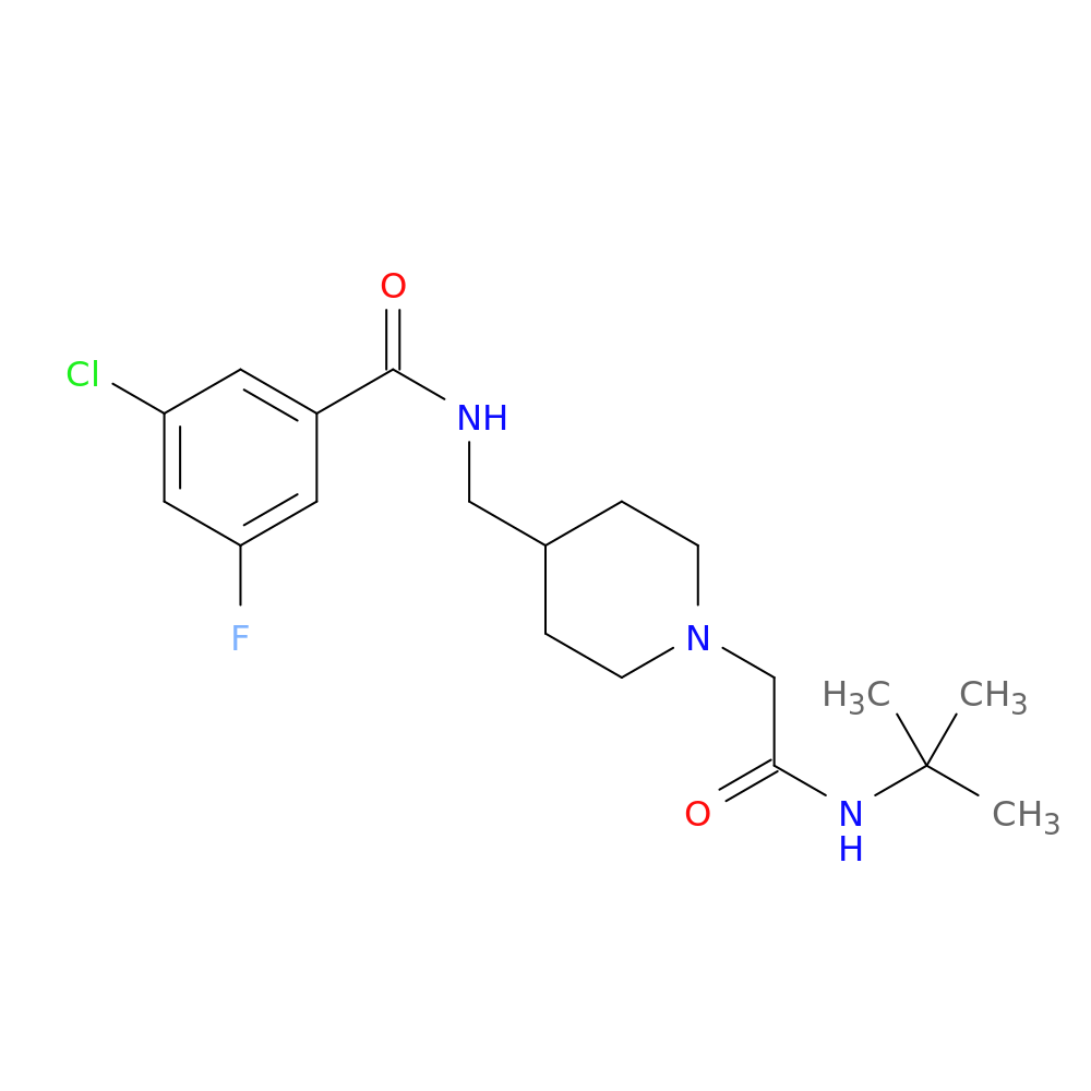N-((1-(2-(tert-Butylamino)-2-oxoethyl)piperidin-4-yl)methyl)-3-chloro-5-fluorobenzamide