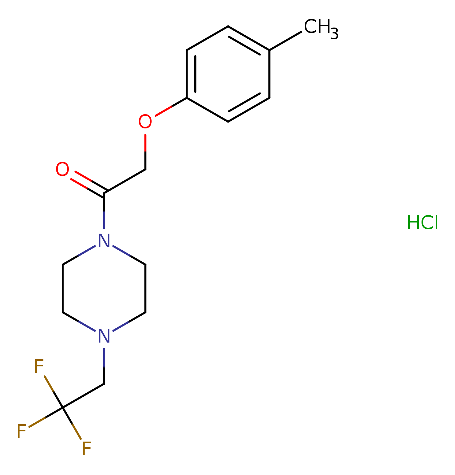 2-(4-methylphenoxy)-1-[4-(2,2,2-trifluoroethyl)piperazin-1-yl]ethan-1-one hydrochloride