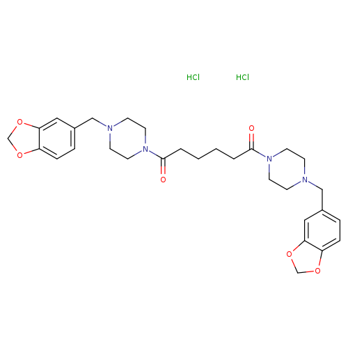 1,6-bis({4-[(2H-1,3-benzodioxol-5-yl)methyl]piperazin-1-yl})hexane-1,6-dione dihydrochloride