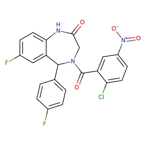 4-(2-chloro-5-nitrobenzoyl)-7-fluoro-5-(4-fluorophenyl)-2,3,4,5-tetrahydro-1H-1,4-benzodiazepin-2-one