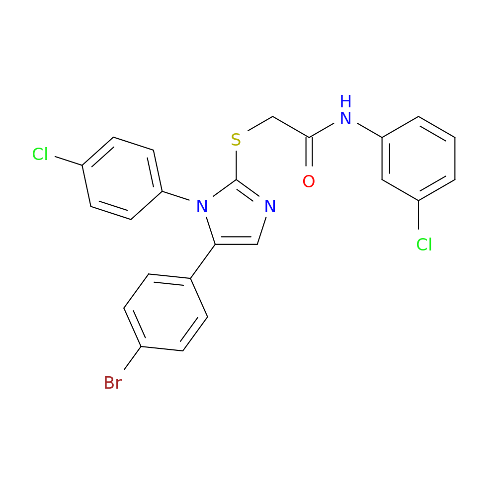 2-{[5-(4-bromophenyl)-1-(4-chlorophenyl)-1H-imidazol-2-yl]sulfanyl}-N-(3-chlorophenyl)acetamide