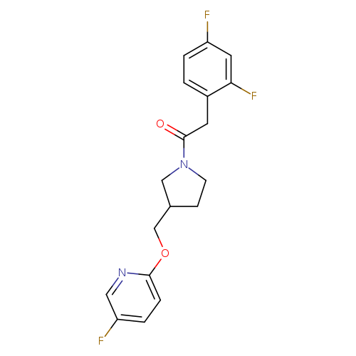 2-(2,4-difluorophenyl)-1-(3-{[(5-fluoropyridin-2-yl)oxy]methyl}pyrrolidin-1-yl)ethan-1-one