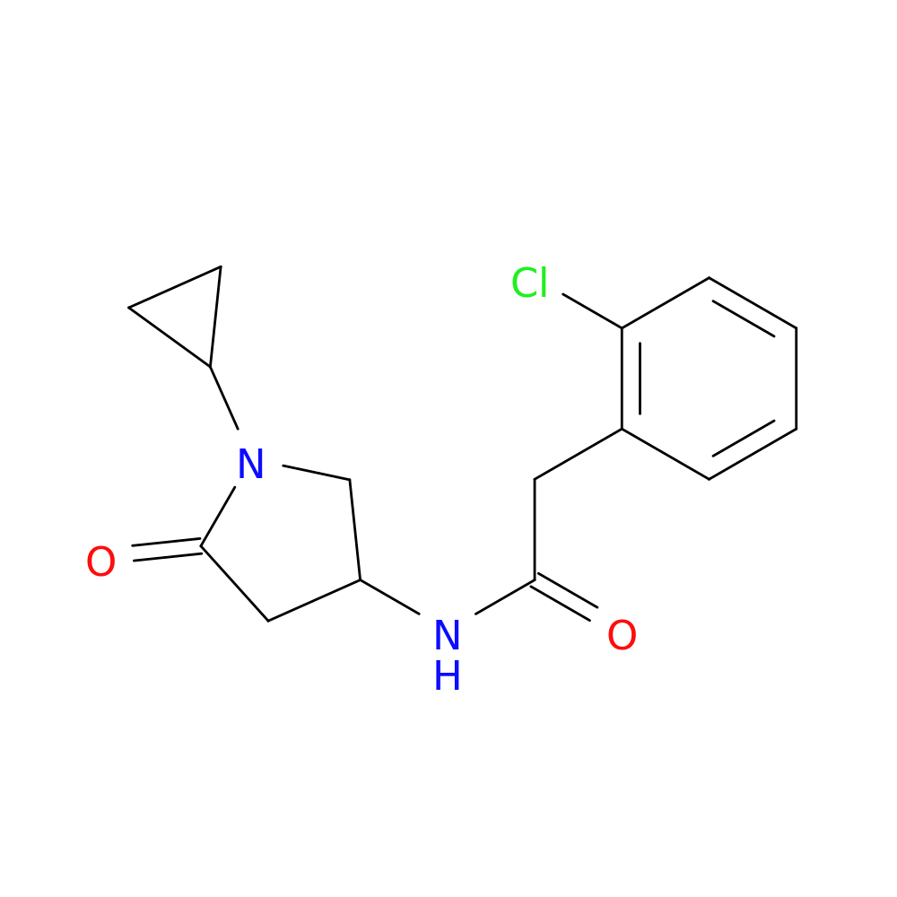 2-(2-chlorophenyl)-N-(1-cyclopropyl-5-oxopyrrolidin-3-yl)acetamide