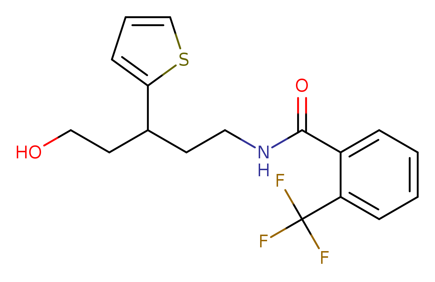 N-[5-hydroxy-3-(thiophen-2-yl)pentyl]-2-(trifluoromethyl)benzamide