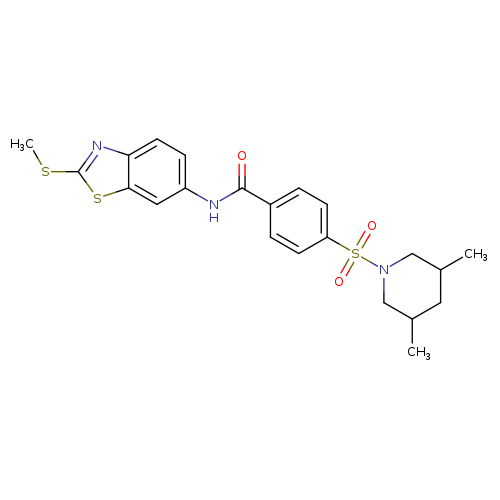 4-[(3,5-dimethylpiperidin-1-yl)sulfonyl]-N-[2-(methylsulfanyl)-1,3-benzothiazol-6-yl]benzamide