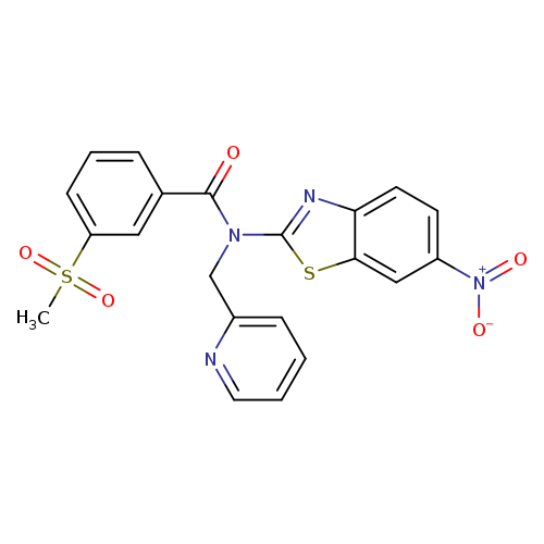 3-methanesulfonyl-N-(6-nitro-1,3-benzothiazol-2-yl)-N-[(pyridin-2-yl)methyl]benzamide
