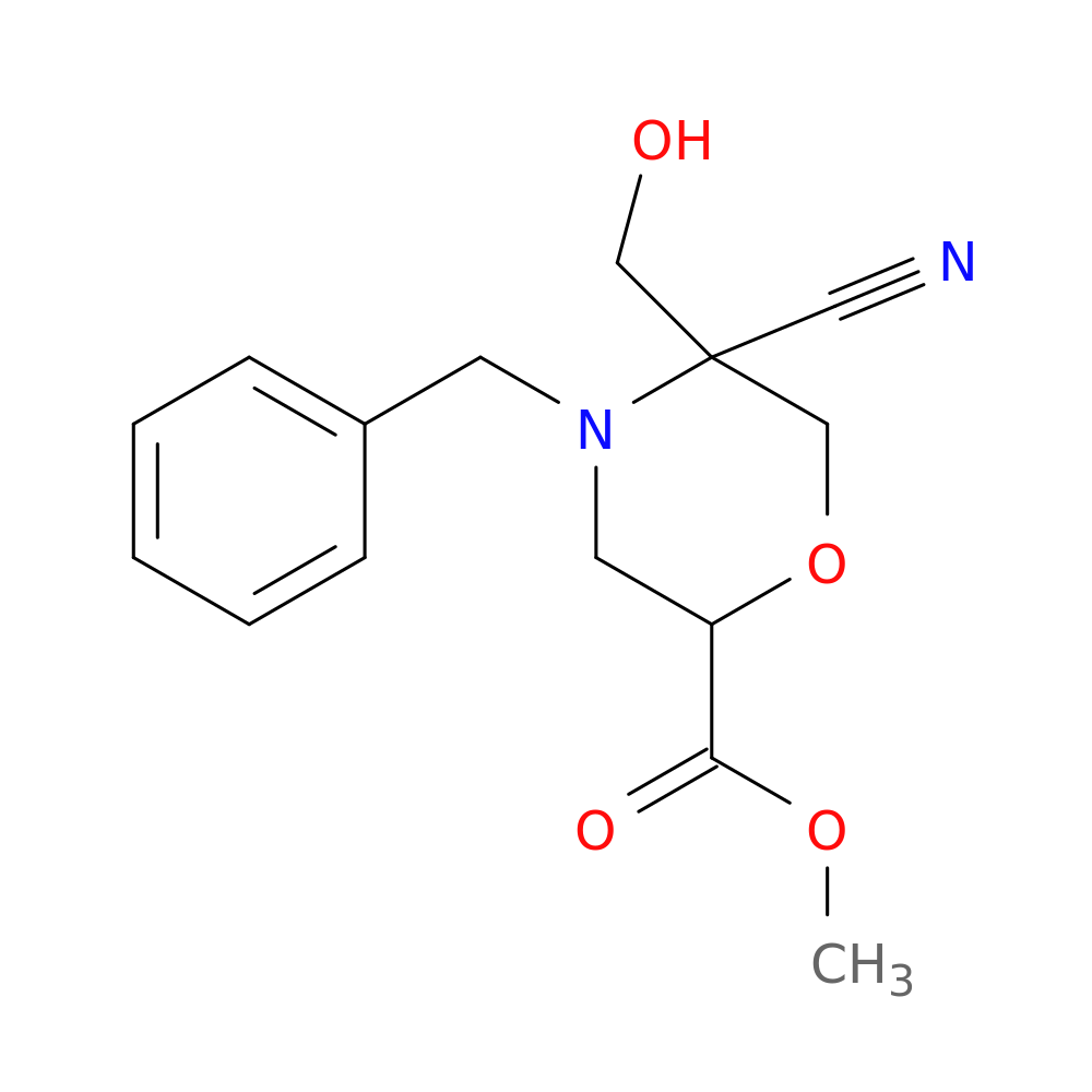 methyl 4-benzyl-5-cyano-5-(hydroxymethyl)morpholine-2-carboxylate