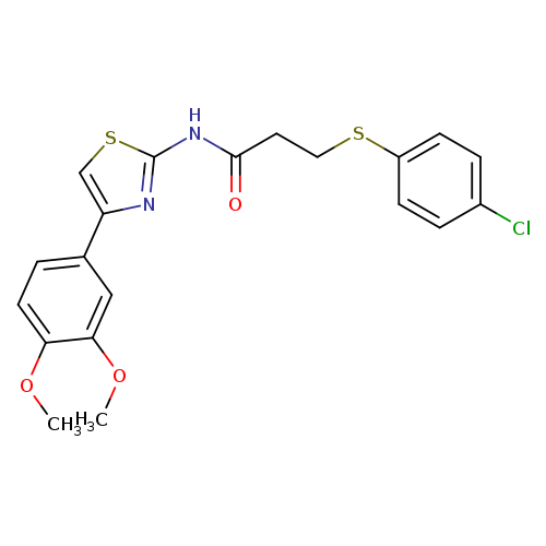 3-[(4-chlorophenyl)sulfanyl]-N-[4-(3,4-dimethoxyphenyl)-1,3-thiazol-2-yl]propanamide