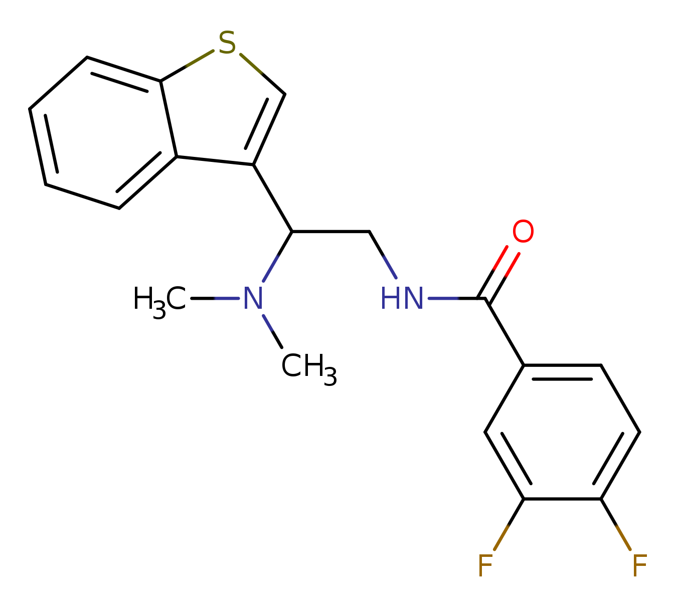 N-[2-(1-benzothiophen-3-yl)-2-(dimethylamino)ethyl]-3,4-difluorobenzamide