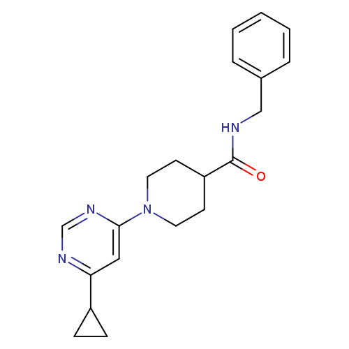 N-benzyl-1-(6-cyclopropylpyrimidin-4-yl)piperidine-4-carboxamide