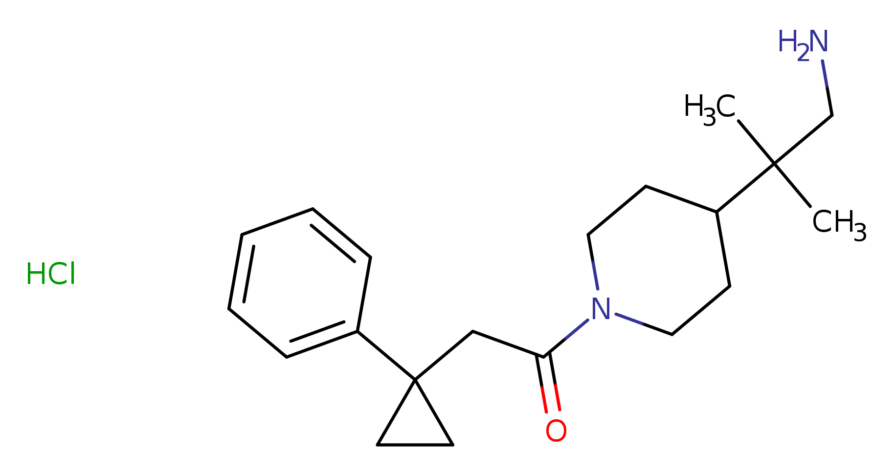 1-[4-(1-amino-2-methylpropan-2-yl)piperidin-1-yl]-2-(1-phenylcyclopropyl)ethan-1-one hydrochloride