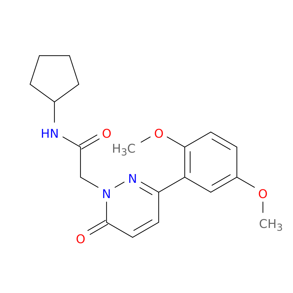 N-cyclopentyl-2-[3-(2,5-dimethoxyphenyl)-6-oxo-1,6-dihydropyridazin-1-yl]acetamide