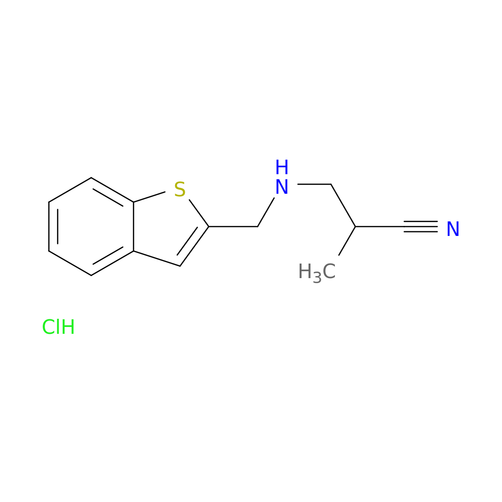3-{[(1-benzothiophen-2-yl)methyl]amino}-2-methylpropanenitrile hydrochloride